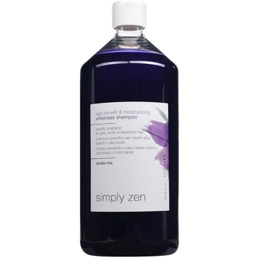 Simply Zen age benefit & moisturizing whiteness shampoo 1000ml - shampoo anti-giallo capelli biondi grigi e decolorati