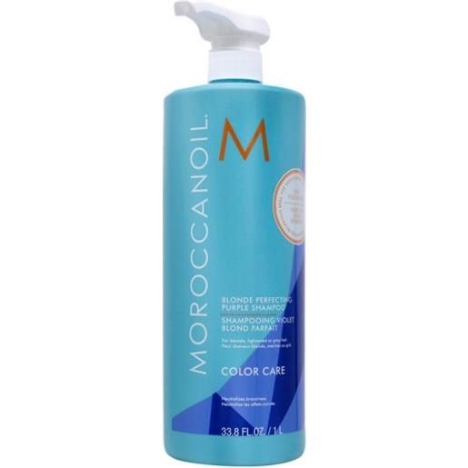 Moroccanoil blonde perfecting purple shampoo 1000ml - shampoo anti-giallo capelli biondi grigi e mèches