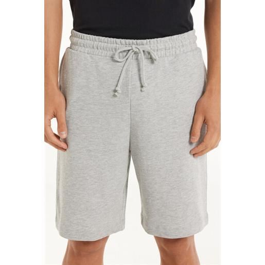 Tezenis pantaloncini corti in felpa di cotone con tasche uomo grigio