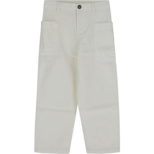 Bonpoint pantaloni bianchi con tasche laterali