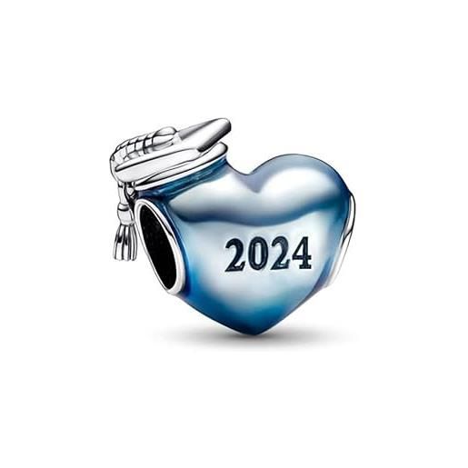 Feitery 2024 cuori azzurri charm ciondoli libellule bracciale pandora compatibile regalo di souvenir della laurea
