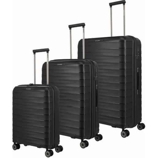 Travelite mooby 4 ruote set di valigie 3 pezzi nero
