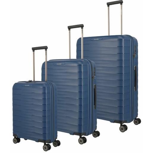 Travelite mooby 4 ruote set di valigie 3 pezzi blu