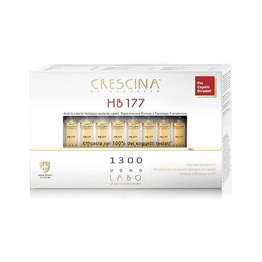 Crescina transdermic ri-crescita hb 177 trattamento hair booster per la ricrescita dei capelli 1300 uomo 20 fiale
