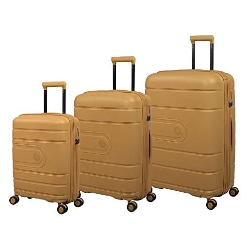 it luggage eco tough - set di 3 ruote rigide espandibili con 8 ruote, oro miele. , 3 pc set, eco tough - set di 3 ruote rigide espandibili con 8 ruote