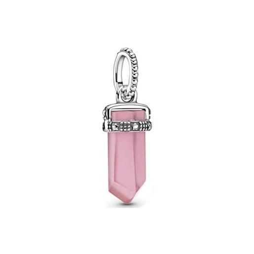 ZHANGCHEN - bracciale pandora originale in argento sterling 925, stile san valentino, perline scintillanti di cristallo rosa