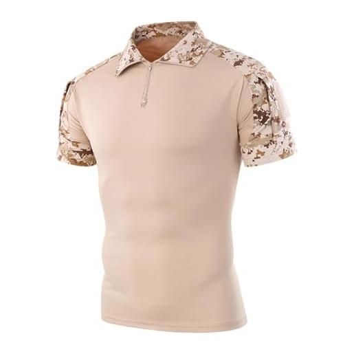 Generic militare camo tattico t-shirt uomo camicia manica corta suit shirt cotone tshirts paintball training shirt, deserto digitale. , l
