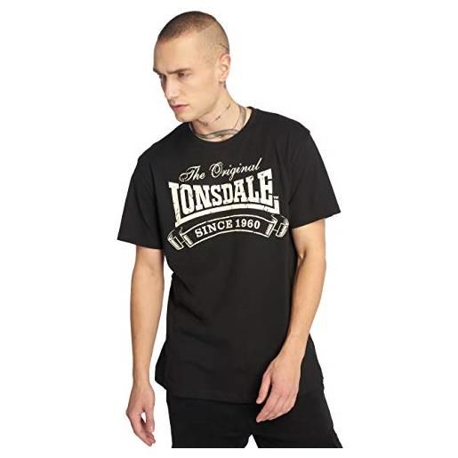 Lonsdale - t shirt trägerhemd martock, maglia a maniche lunghe uomo, nero (schwarz), x-large (taglia produttore: x-large)