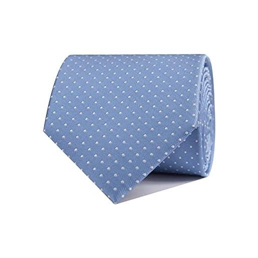 CARLO VISCONTI - cravatta da uomo - motivo a pois - azzurro e bianco - made in italy in tessuto jacquard 100% seta naturale - fodera in lana e cotone - regalo per uomo