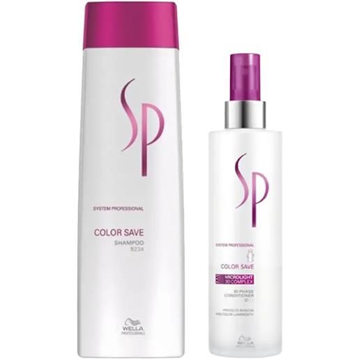 WELLA SYSTEM PROFESSIONAL kit color save shampoo 250ml + color save bi-phase conditioner 185ml