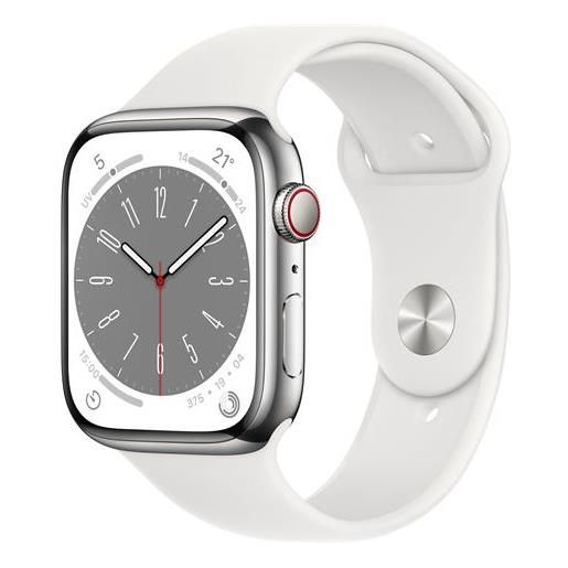 Apple watch series 8 oled 45 mm digitale 396 x 484 pixel touch screen 4g argento wi-fi gps (satellitare)