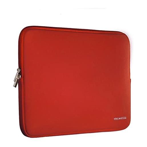 König Design borsa per computer portatile da 16 pollici, antiurto, per computer portatile, colore rosso