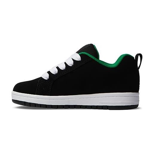DC Shoes court graffik, scarpe da ginnastica, nero/bianco/verde, 30 eu