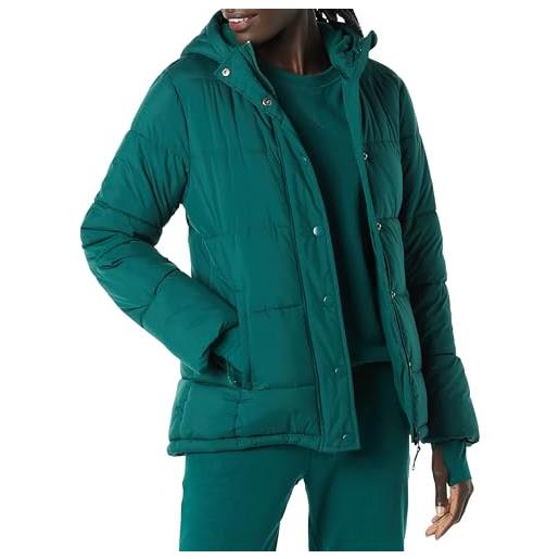 Amazon Essentials piumino con cappuccio a maniche lunghe pesante (taglie forti disponibili) donna, azzurro opaco, xxl plus