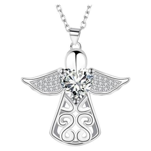 J.MUEN collana donna angelo custode argento 925-un grande regalo per esprimere amore e custode