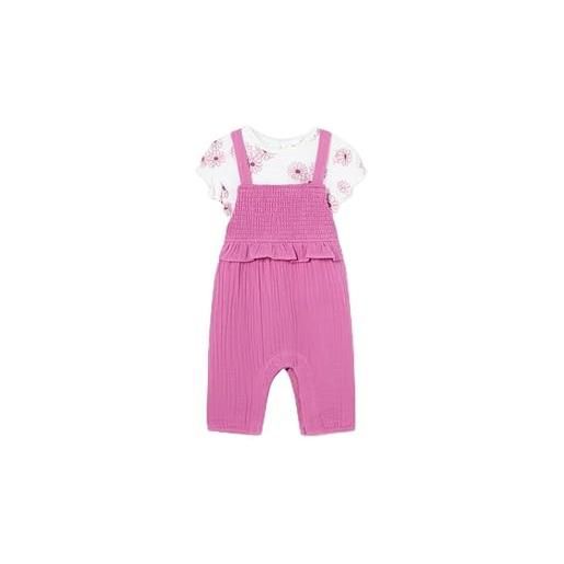 Mayoral completo salopette t shirt neonata 01608 1608 42 rosa originale pe 2024 taglia 6/9 mesi colore rosa