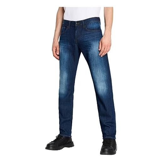 Emporio Armani armani exchange j13 slim fit comfort fabric stretch denim jeans, indaco scuro, 33w x 32l uomo
