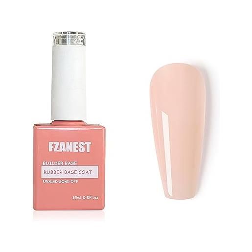 FZANEST builder gel in una bottle nude rosa, 15 ml builder base gel per unghie, rubber base coat, quick extension gel, nail rigengthener gel soak off