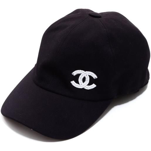 CHANEL Pre-Owned - cappello cc anni 2000 - donna - cotone/seta - taglia unica - nero