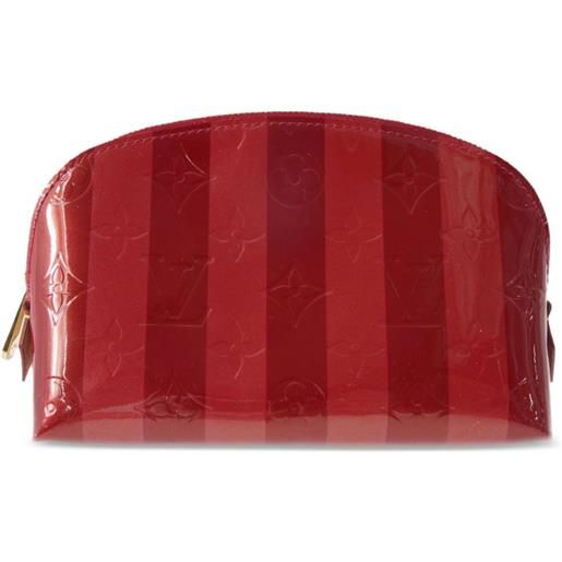 Louis Vuitton Pre-Owned - trousse da bagno rayure 2011 - donna - pelle lucida - taglia unica - rosso