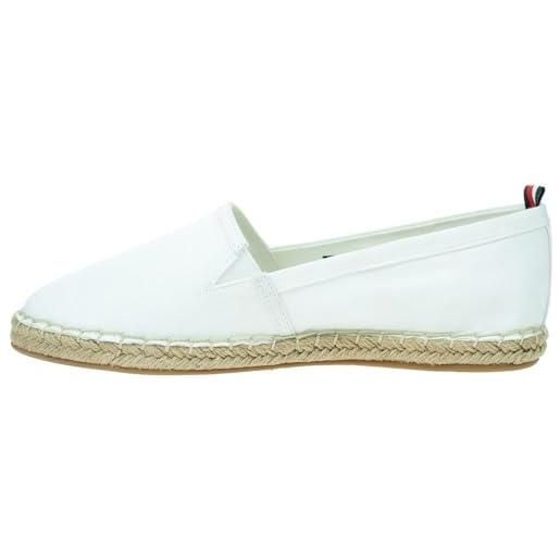 Tommy Hilfiger espadrillas donna basic tommy flat scarpe in tela, bianco (ivory), 39 eu