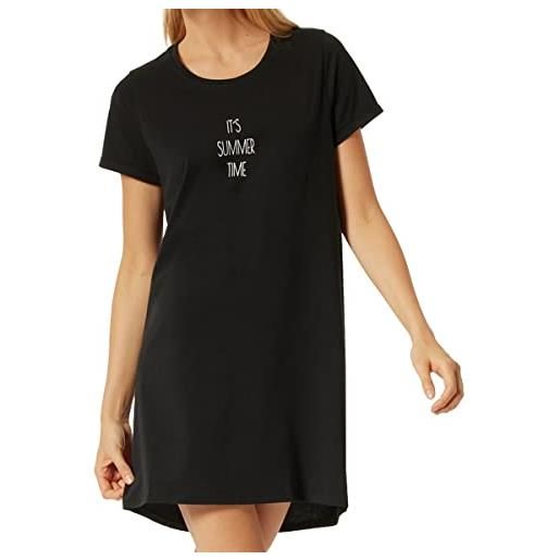 Schiesser sleepshirt 1/2 arm, 85cm maglia lunga da notte, nero, 40 donna