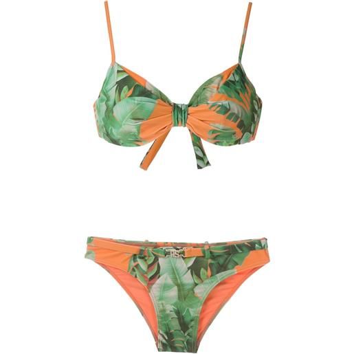 Amir Slama set bikini mata atlântica con stampa - arancione