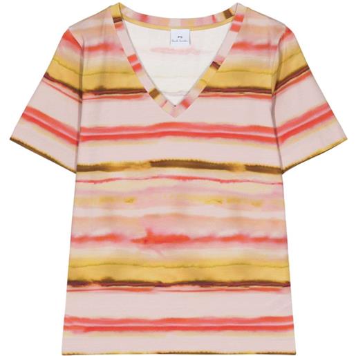 PS Paul Smith t-shirt a righe - rosa