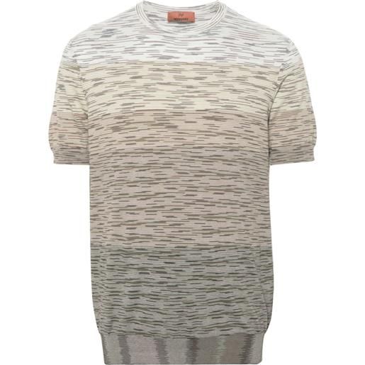 Missoni striped cotton knitted t-shirt - toni neutri