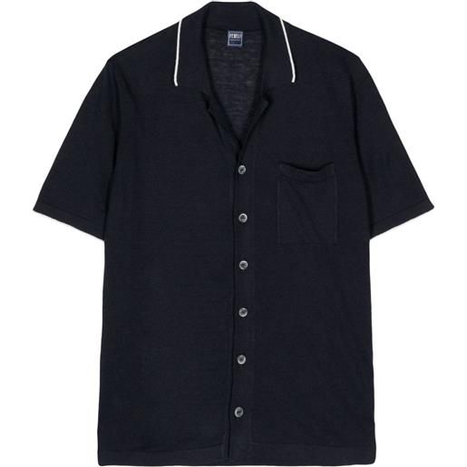 Fedeli camicia jazz in maglia fine - blu