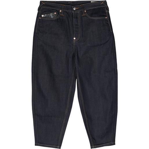 EVISU tapered-leg logo-embroidered jeans - blu