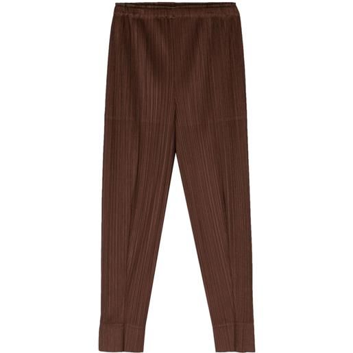 Pleats Please Issey Miyake pantaloni affusolati monthly colors: september - marrone