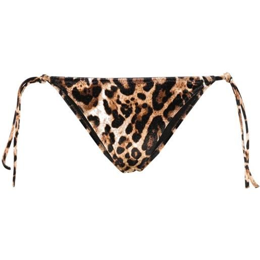 VETEMENTS leopard-print velour bikini bottoms - marrone