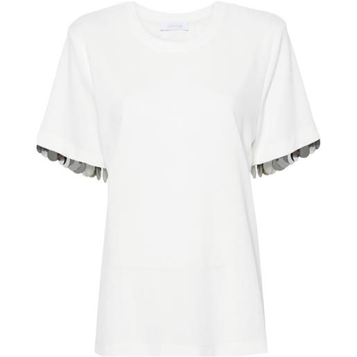 Rabanne t-shirt con paillettes - bianco