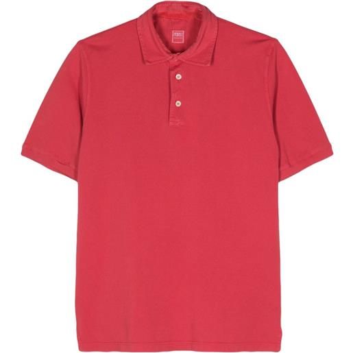 Fedeli piqué cotton polo shirt - rosso