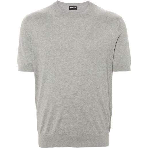 Zegna fine-knit t-shirt - grigio