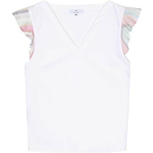 PS Paul Smith t-shirt con ruches - bianco