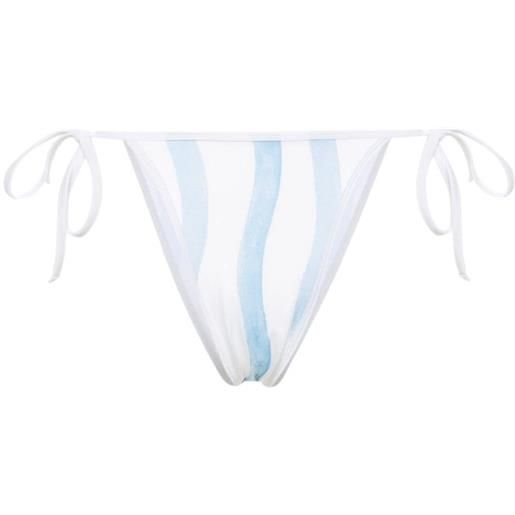 Casablanca wave-print bikini bottoms - bianco
