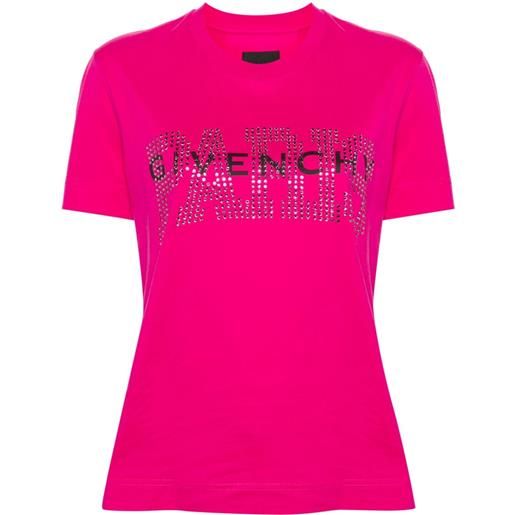 Givenchy rhinestoned cotton t-shirt - rosa