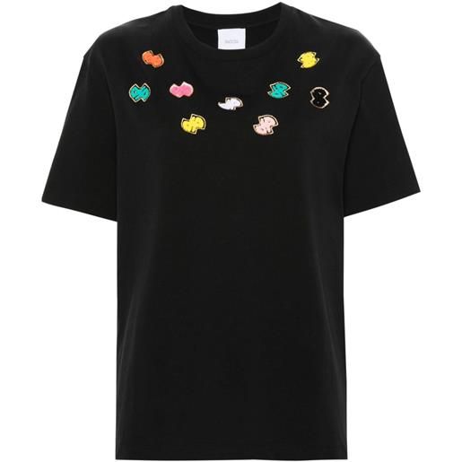 Patou motif-embroidered cotton t-shirt - nero