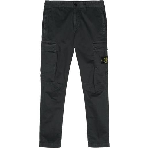 Stone Island compass-badge tapered trousers - blu