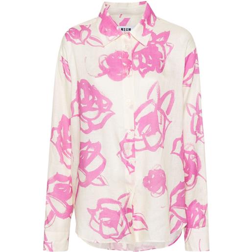 MSGM camicia a fiori - rosa