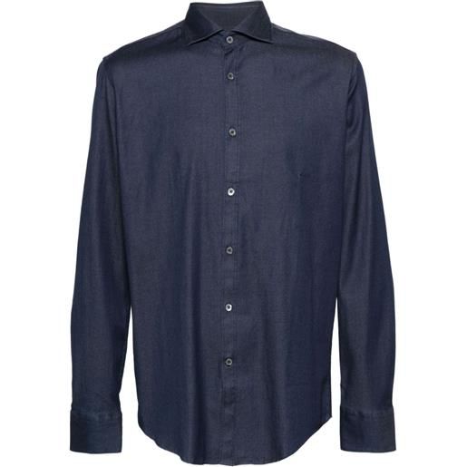 Canali camicia con colletto ampio - blu