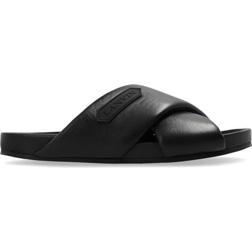 Lanvin sandali slides con applicazione - nero