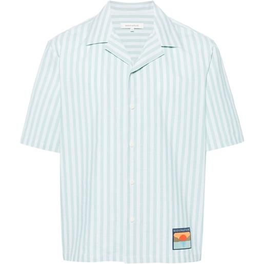 Maison Kitsuné camicia a righe - verde