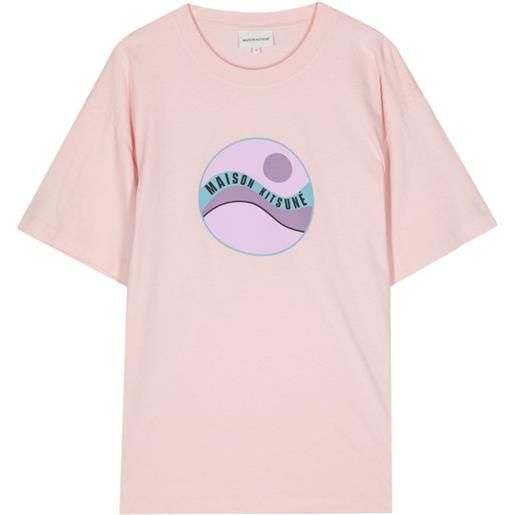 Maison Kitsuné t-shirt pop wave - rosa