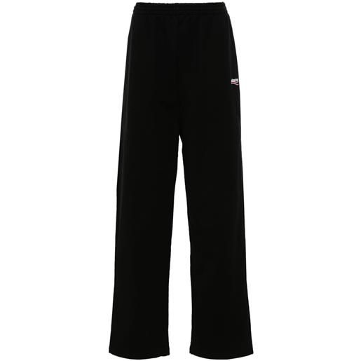 Balenciaga pantaloni dritti con ricamo - nero