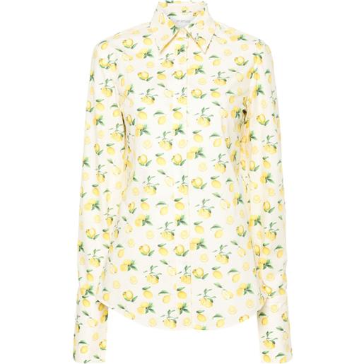 Sportmax lemon-print cotton shirt - toni neutri
