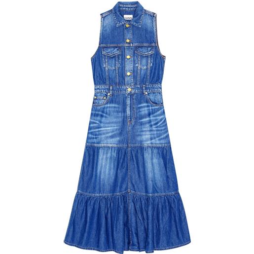 GANNI abito denim smanicato - blu