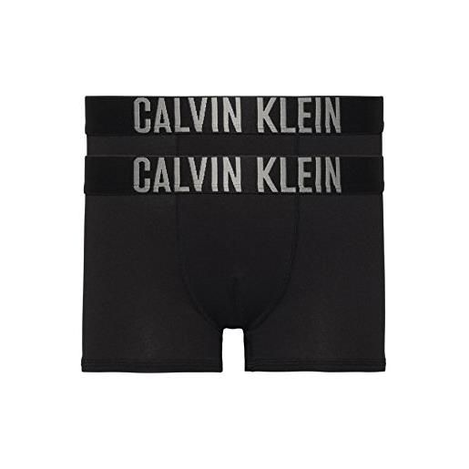 Calvin Klein pantaloncino boxer uomo confezione da 2 cotone elasticizzato, nero (black), 10-12 anni